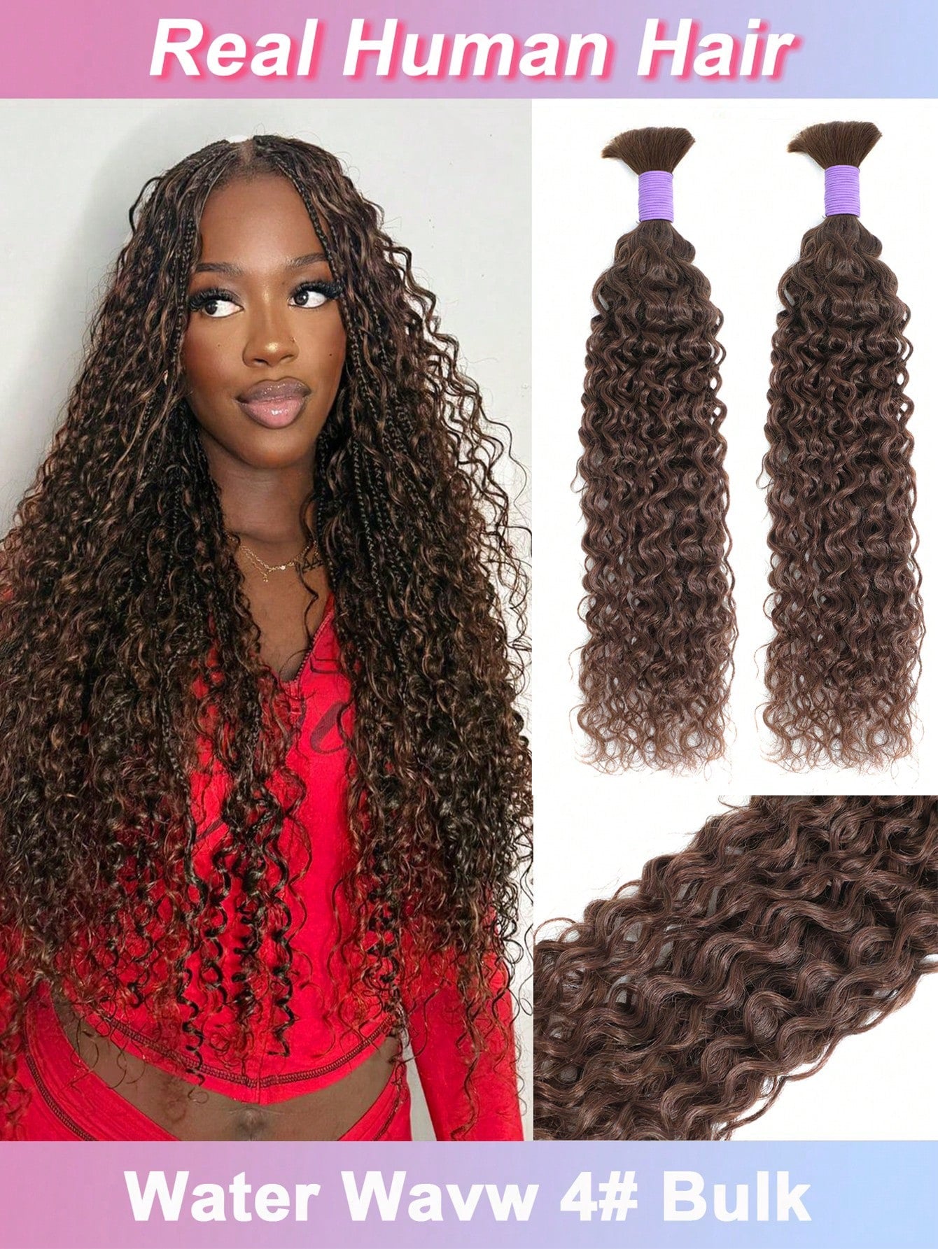 Water wave booho braids human hair